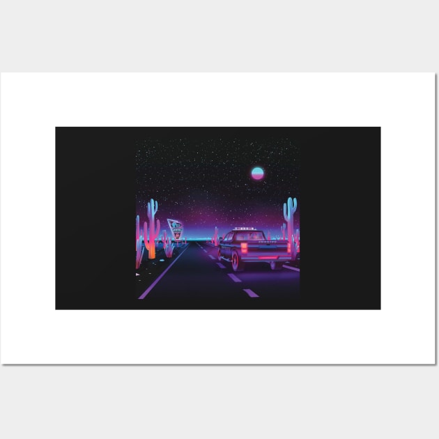 Vaperwave Desert Road Wall Art by thedoomseed